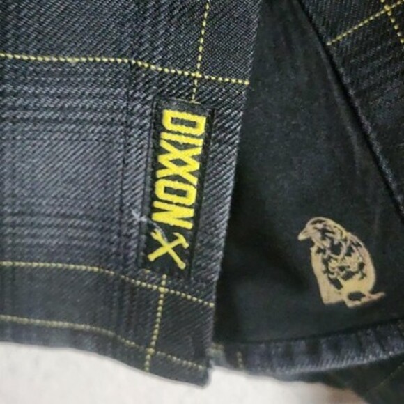 Dixxon Flannel Shirt Mens XL Black Gray Plaid The Raven Snap Front Long Sleeve - Picture 5 of 11